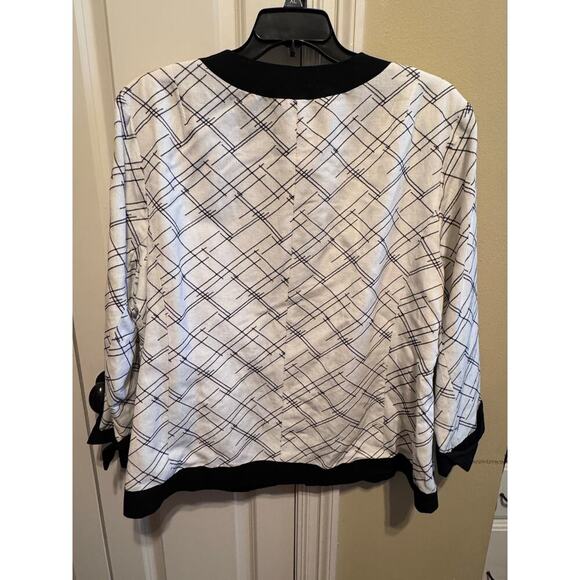Rafael Black White Women’s Plus Size Blazer 3/4 Sleeves Lined Sz 3X - Picture 7 of 10